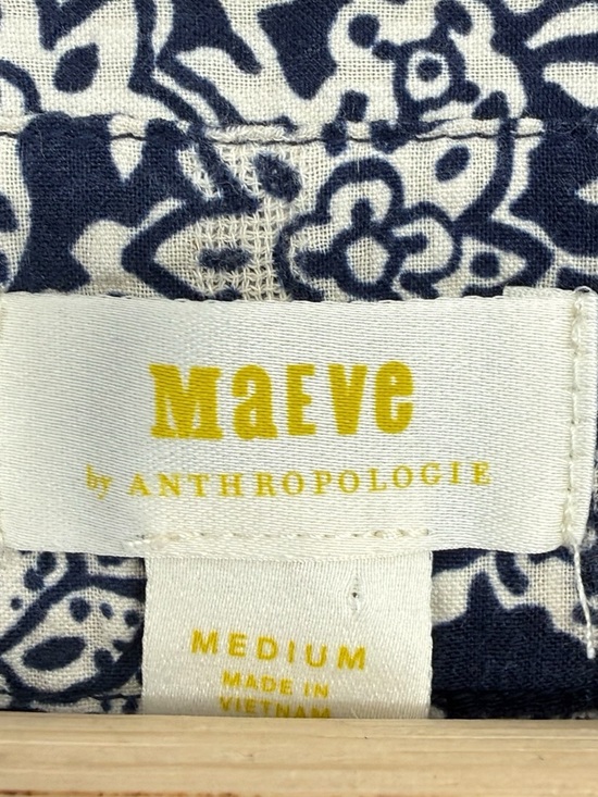 Anthropologie Maeve Carlita Navy Long Full Sleeve Tassel Festival  Dress Medium - Picture 4 of 17